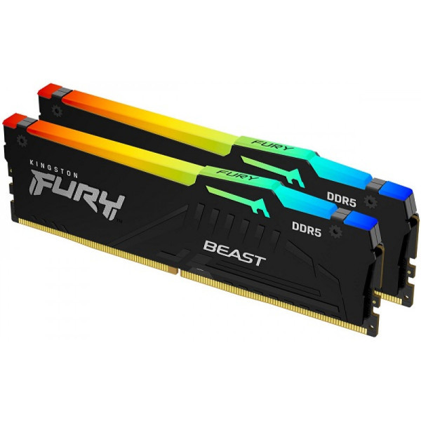 KINGSTON DIMM DDR5 32GB (2x16GB kit) 6000MTs KF560C30BBEAK2-32 FURY Beast Black RGB EXPO 